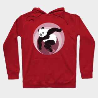 Panda skater in the swirling tunnel Hoodie